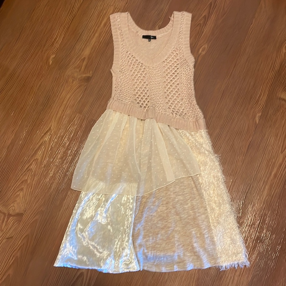 RYU Cream and Beige Multi-Textured Dress